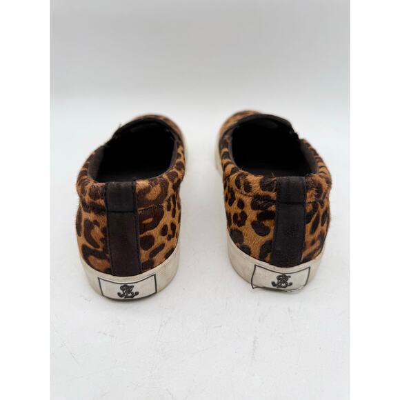 LRL Ralph Lauren Ria III Leopard Cheetah Print Slip On Leather Sneaker Women's 7 - Picture 6 of 8